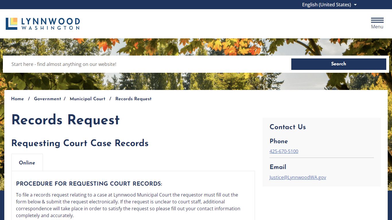Records Request – City of Lynnwood